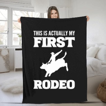 Discover My First Rodeo Horse Wrangler Gift Fleece Blankets