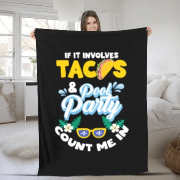 Discover Party Swimming Flamingo Sun Fleece Blankets