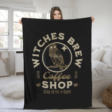 Discover Witches Brew Coffee Shop Fleece Blankets
