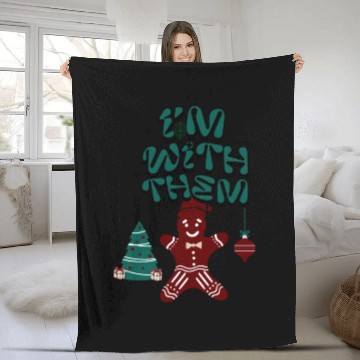 Discover "Im with them" Gingerbread design Fleece Blankets