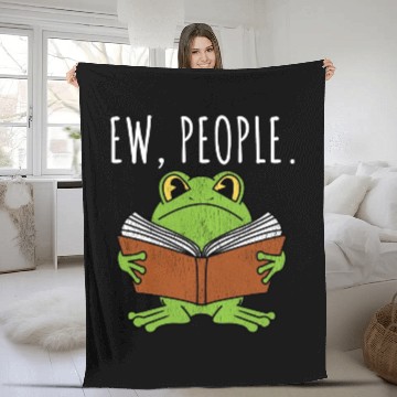 Discover Ew People Cottagecore Frog Reading Book Fleece Blankets