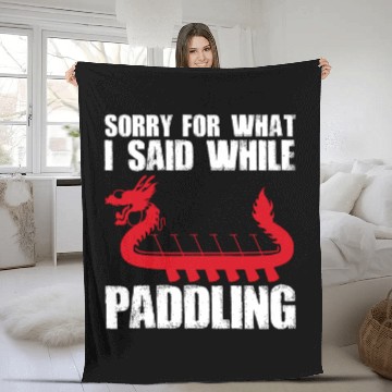 Discover Funny Dragon Boat Racing Paddle Fleece Blankets