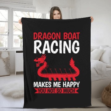 Discover Funny Dragon Boat Racing Happy You Not So Much Fleece Blankets