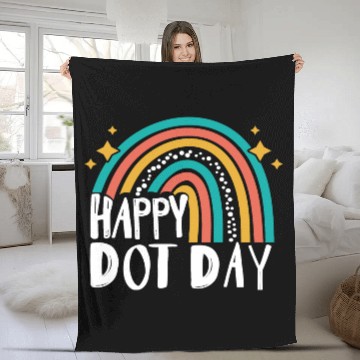 Discover Happy Dot Day Rainbow Polka Dot International Fleece Blankets