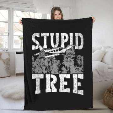 Discover RC Plane Pilot Stupid Tree Fleece Blankets