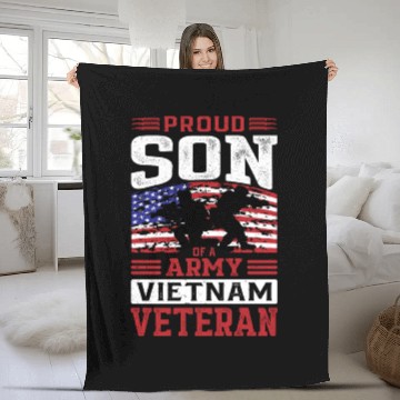 Discover Proud Son Of A Army Vietnam Veteran Fleece Blankets
