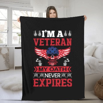 Discover I AM A VETERAN MY OATH NEVER EXPIRES Fleece Blankets