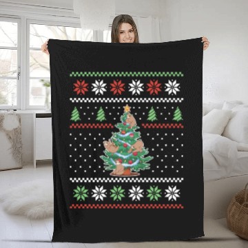 Discover Sloths Christmas Tree Lights Animals Lover Xmas Fleece Blankets