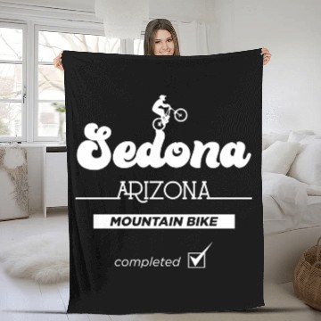 Discover Sedona Arizonna Mountain Biking Fleece Blankets