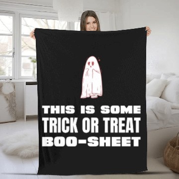 Discover This is Some Trick or Treat Boo Sheet Fleece Blankets