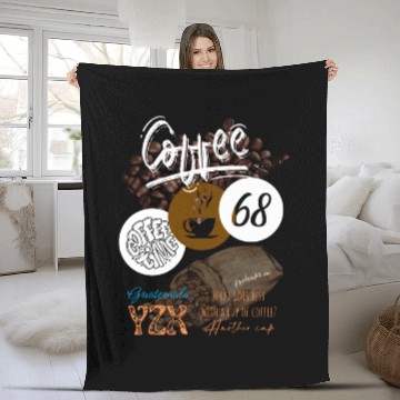 Discover Vintage coffee time Fleece Blankets