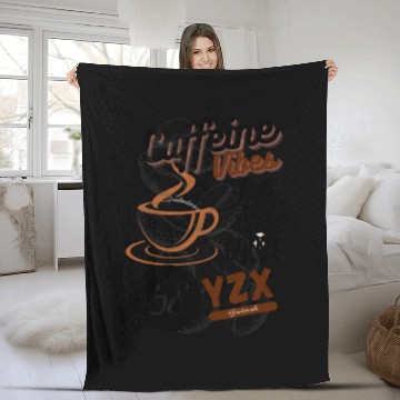 Discover Vintage caffeine vibes Fleece Blankets