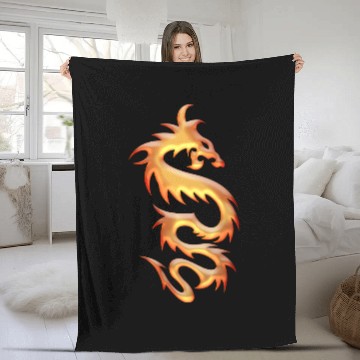 Discover Golden Dragon Fleece Blankets