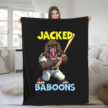 Discover Baboon Monkey Lover Wildlife Animal Zookeeper Fleece Blankets