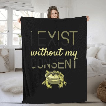 Discover I Exist Without My Consent Frog Fleece Blankets