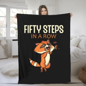 Discover Fifty Steps In a Row Funny Walk Routine Red Panda Fleece Blankets