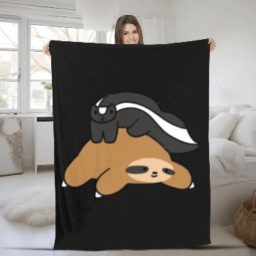 Discover Sloth and Skunk Fleece Blankets