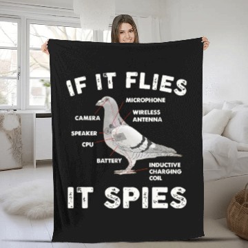 Discover If It Flies It Spies Pigeon Anatomy Bird Aren Fleece Blankets