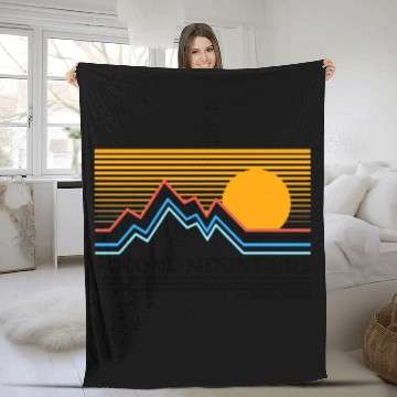 Discover Pocono Mountains Pennsylvania Vintage Retro Hiking Fleece Blankets