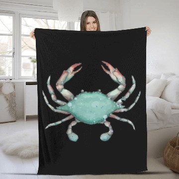 Discover Maryland Chesapeake Bay Marine Wildlife Blue Crab Fleece Blankets