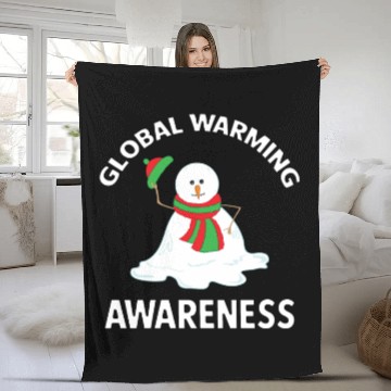 Discover Snowman Global Warming Awareness Collection Fleece Blankets