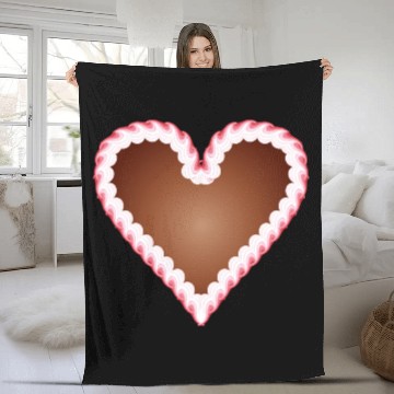 Discover Gingerbread heart folk festival with icing Fleece Blankets