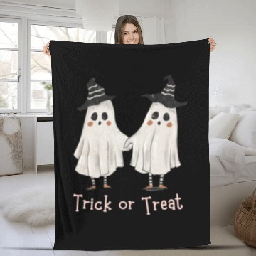 Discover Trick or treat funny Halloween couple Fleece Blankets
