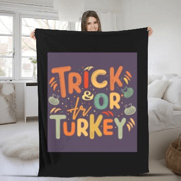 Discover trick or turkey Fleece Blankets