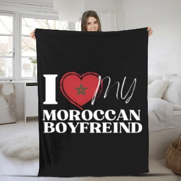 Discover I Love My Moroccan Boyfriend Multi Nationality Fleece Blankets