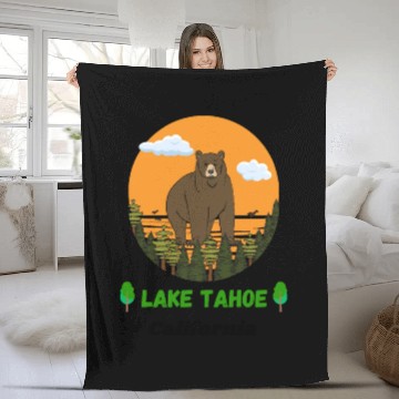 Discover Lake Tahoe California Fleece Blankets