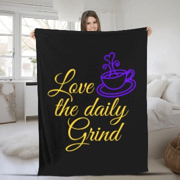 Discover Coffee Lover Design For Daily Grind Fleece Blankets
