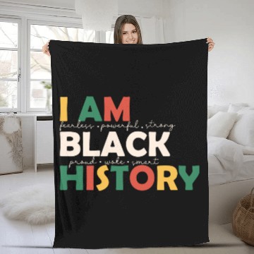 Discover I Am Black History Blm Black History Month Gift Fleece Blankets