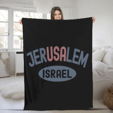 Discover Usa Jerusalem Israel Fleece Blankets