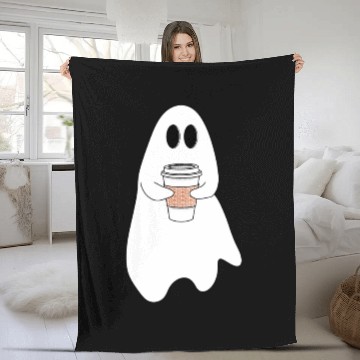 Discover Ghost with latte Fleece Blankets