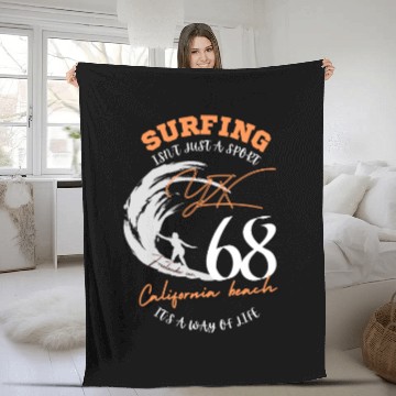 Discover Surfing, it's a way of life Fleece Blankets