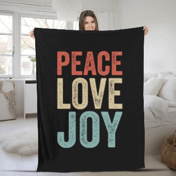 Discover Peace Love Joy Fleece Blankets