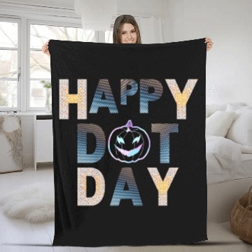 Discover Happy dot day pumpkin polka dot Fleece Blankets