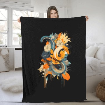 Discover Abstract Banana Flower Fleece Blankets