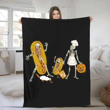 Discover Booo Yaaah Halloween Skeleton Family! Fleece Blankets