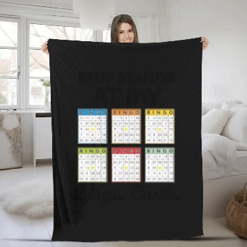 Discover Funny Bingo Queen Stop Staring At My Bingo Cards Fleece Blankets