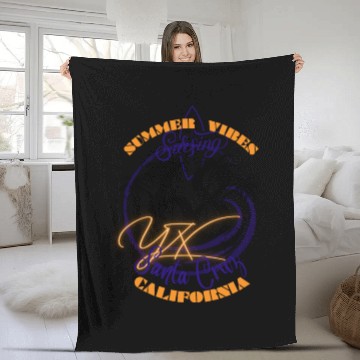 Discover Santa Cruz California summer vibes surfing Fleece Blankets