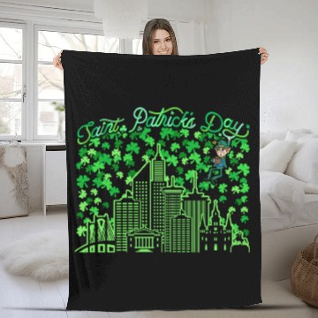 Discover Saint Patrick's Day New Orleans Louisiana Fleece Blankets