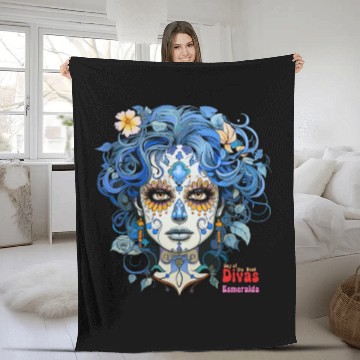 Discover Day of the Dead Divas - Esmeralda Fleece Blankets