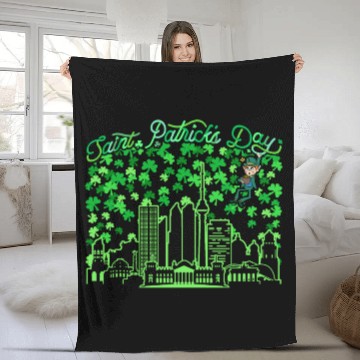 Discover Saint Patrick's Day Berlin Germany Fleece Blankets