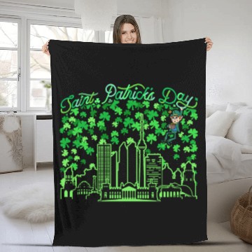 Discover Saint Patrick's Day Berlin Germany Fleece Blankets