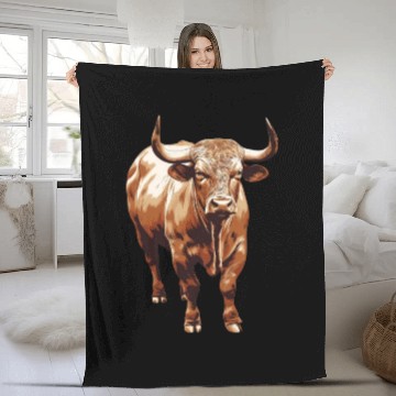 Discover Cows, Oxen, Bulls and Bisons on the Farm Fleece Blankets
