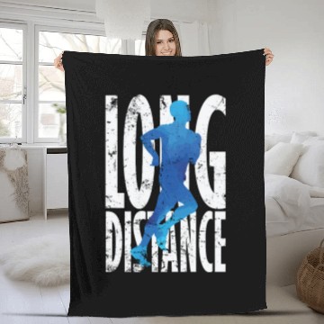Discover Long Distance Running Fleece Blankets