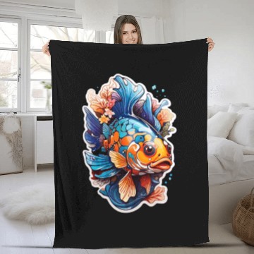 Discover Mandarin Fish Kawaii Fleece Blankets