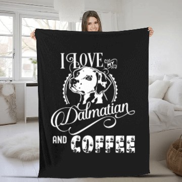 Discover I Love My Dalmatian And Coffee Fleece Blankets
