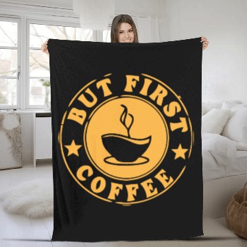 Discover but first coffee tshi Fleece Blankets